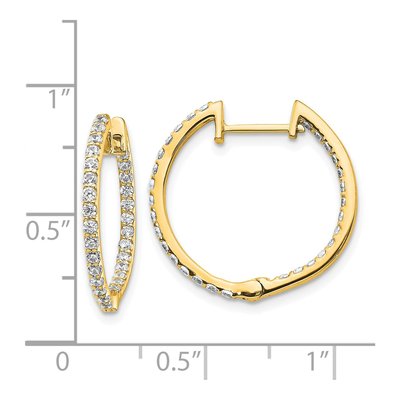 14K Yellow Gold 3/4 ct tw 19mm Diamond Inside-Out Hoop Earrings – view 4