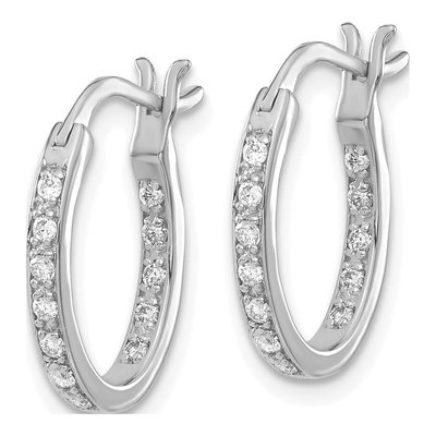 14K White Gold 1/4 ct tw 15mm Diamond Inside-Out Hoop Earrings – view 2