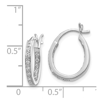 14K White Gold 1/4 ct tw 15mm Diamond Inside-Out Hoop Earrings – view 4
