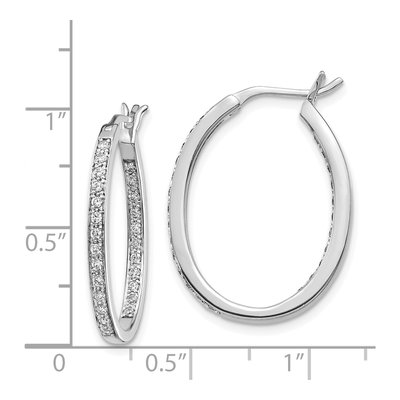 14K White Gold 1/2 ct tw 25mm Diamond Inside-Out Hoop Earrings – view 5
