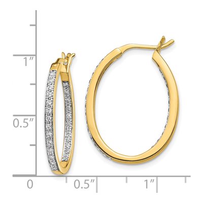 14K Yellow Gold 1/2 ct tw 25mm Diamond Inside-Out Hoop Earrings – view 5