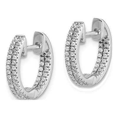 14K White Gold 1/6 ct tw 12mm Diamond Inside-Out Hoop Earrings – view 3