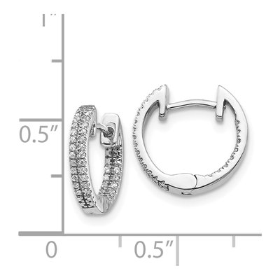 14K White Gold 1/6 ct tw 12mm Diamond Inside-Out Hoop Earrings – view 5