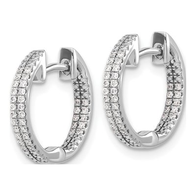 14K White Gold 1/5 ct tw 14mm Diamond Inside-Out Hoop Earrings – view 3