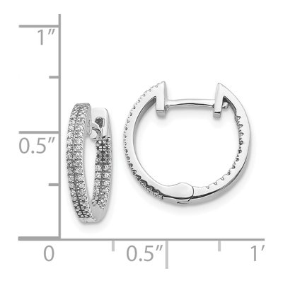 14K White Gold 1/5 ct tw 14mm Diamond Inside-Out Hoop Earrings – view 5