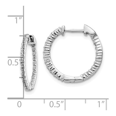 10K White Gold 1/2 ct tw 18mm Diamond Inside-Out Hoop Earrings – view 4