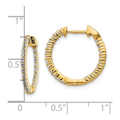 10K Yellow Gold 1/2 ct tw 18mm Diamond Inside-Out Hoop Earrings – view 4