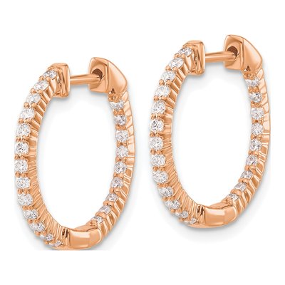 14K Rose Gold 1/2 ct tw 18mm Lab-Grown Diamond In-And-Out Hoop Earrings – view 3