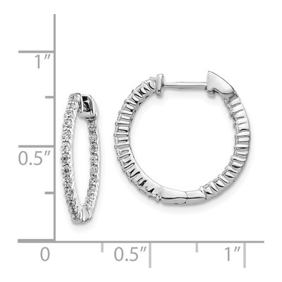 14K White Gold 1/2 ct tw 18mm Diamond Inside-Out Hoop Earrings – view 5