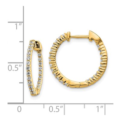 14K Yellow Gold 1/2 ct tw 18mm Diamond Inside-Out Hoop Earrings – view 5