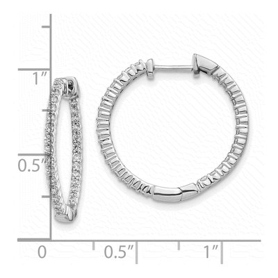 10K White Gold 5/8 ct tw 23mm Diamond Inside-Out Hoop Earrings – view 4