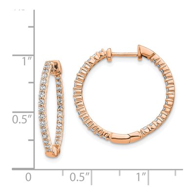 14K Rose Gold 5/8 ct tw 23mm Diamond Inside-Out Hoop Earrings – view 4