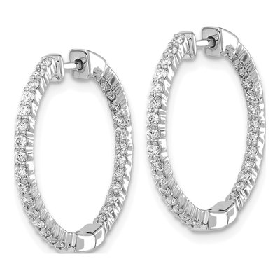 14K White Gold 5/8 ct tw 23mm Lab-Grown Diamond Hoop Earrings – view 3
