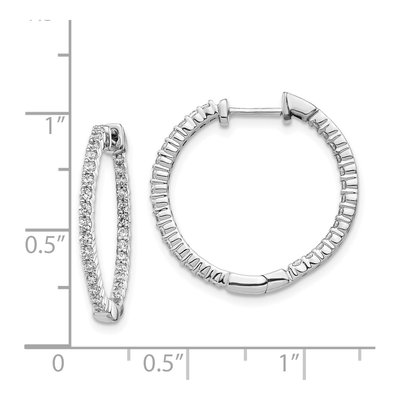 14K White Gold 5/8 ct tw 23mm Lab-Grown Diamond Hoop Earrings – view 5