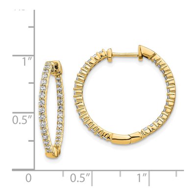 14K Yellow Gold 5/8 ct tw 23mm Lab-Grown Diamond Inside-Out Hoop Earrings – view 5