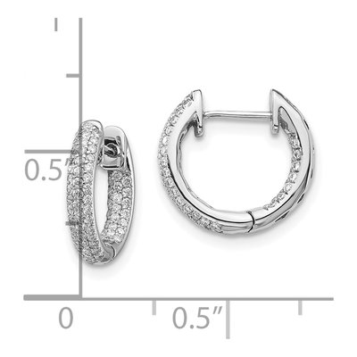 10K White Gold 3/8 ct tw Diamond Inside-Out Hoop Earrings – view 3