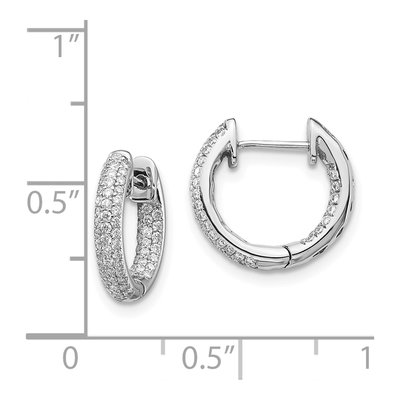 14K White Gold 3/8 ct tw Diamond Inside-Out Hoop Earrings – view 4