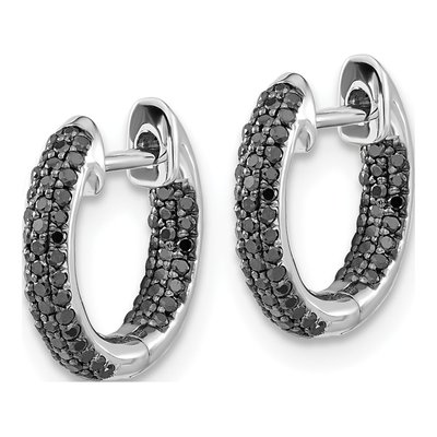 14K White Gold 3/8 ct tw Diamond Inside-Out Hoop Earrings – view 3