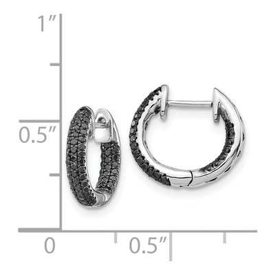 14K White Gold 3/8 ct tw Diamond Inside-Out Hoop Earrings – view 5
