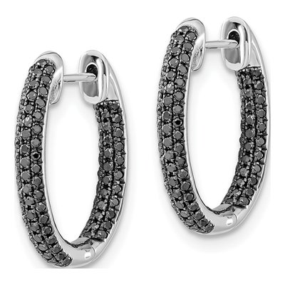 14K White Gold 1/2 ct tw Diamond Hoop Earrings – view 3