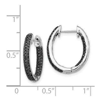 14K White Gold 1/2 ct tw Diamond Hoop Earrings – view 5