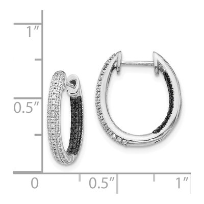 14K White Gold 1/2 ct tw 16mm Diamond Hoop Earrings – view 5
