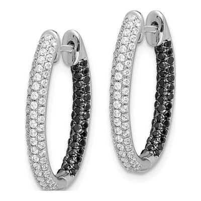 14K White Gold 7/8 ct tw 20mm Diamond Inside-Out Hoop Earrings – view 3