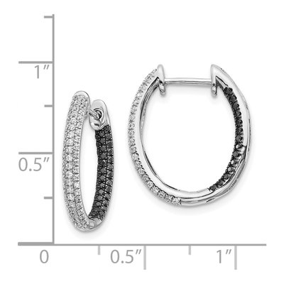 14K White Gold 7/8 ct tw 20mm Diamond Inside-Out Hoop Earrings – view 5