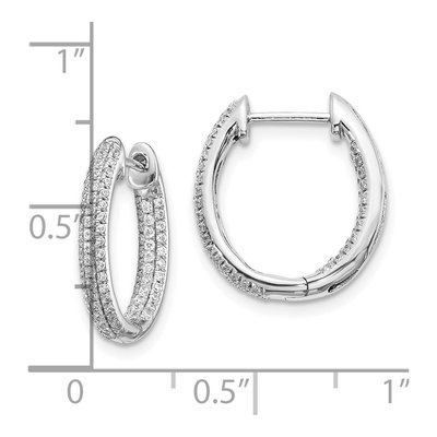 10K White Gold 5/8 ct tw Diamond Inside-Out Hoop Earrings – view 4
