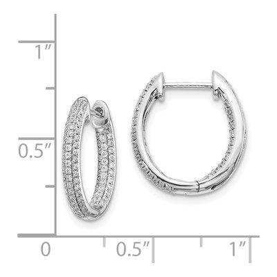 14K White Gold 5/8 ct tw Diamond Inside-Out Hoop Earrings – view 5