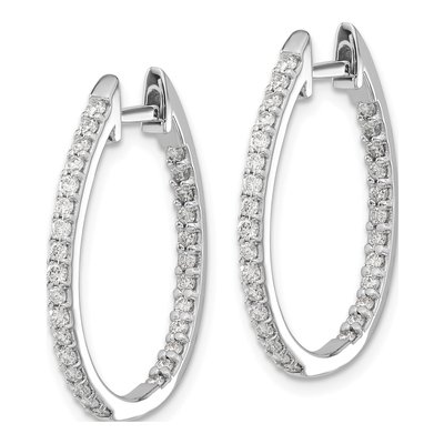 14K White Gold 3/4 ct tw 24mm Lab-Grown Diamond Inside-Out Hoop Earrings – view 3