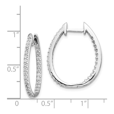 14K White Gold 3/4 ct tw 24mm Lab-Grown Diamond Inside-Out Hoop Earrings – view 5