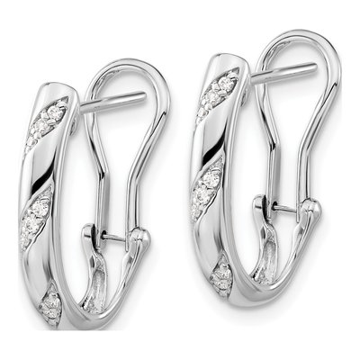 14K White Gold 1/8 ct tw 19mm Diamond Hoop Earrings – view 3