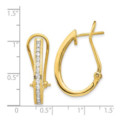 14K Yellow Gold 1 ct tw 30mm Lab-Grown Diamond Huggie Hoop Earrings – view 3