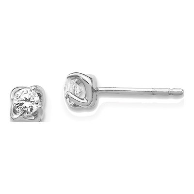 14K White Gold 1/5 ct tw 2.9mm Round Diamond Stud Earrings