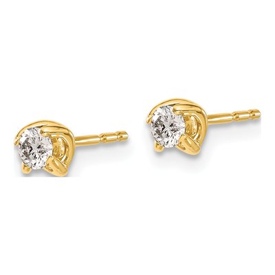 14K Yellow Gold 1/5 ct tw 2.9mm Round Diamond Stud Earrings – view 2