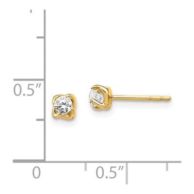 14K Yellow Gold 1/5 ct tw 2.9mm Round Diamond Stud Earrings – view 4