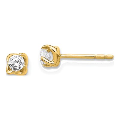 14K Yellow Gold 1/5 ct tw 2.9mm Round Diamond Stud Earrings