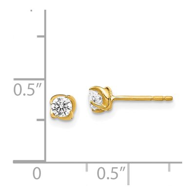 14K Yellow Gold 1/3 ct tw 3.3mm Round Diamond Stud Earrings – view 2