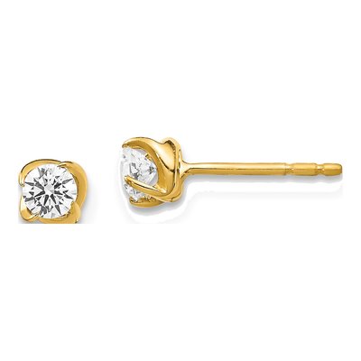 14K Yellow Gold 1/3 ct tw 3.3mm Round Diamond Stud Earrings