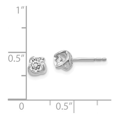 14K White Gold 1/2 ct tw 4mm Round Diamond Twist Stud Earrings – view 5