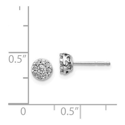 14K White Gold 0.22 ct tw 2.2mm Round Diamond Cluster Button Stud Earrings – view 5
