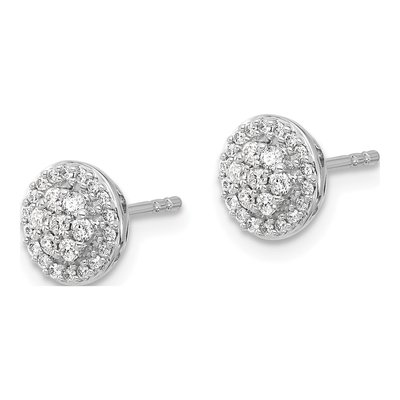 14K White Gold 1/3 ct tw 1.45mm Round Diamond Cluster Stud Earrings – view 3