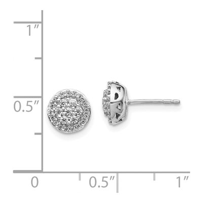 14K White Gold 1/3 ct tw 1.45mm Round Diamond Cluster Stud Earrings – view 5