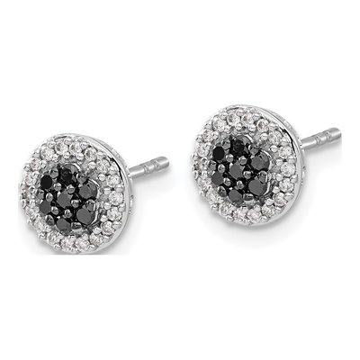 14K White Gold 1/3 ct tw 1.45mm Round Diamond Cluster Stud Earrings – view 2
