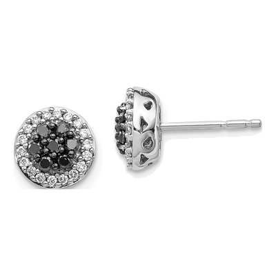 14K White Gold 1/3 ct tw 1.45mm Round Diamond Cluster Stud Earrings