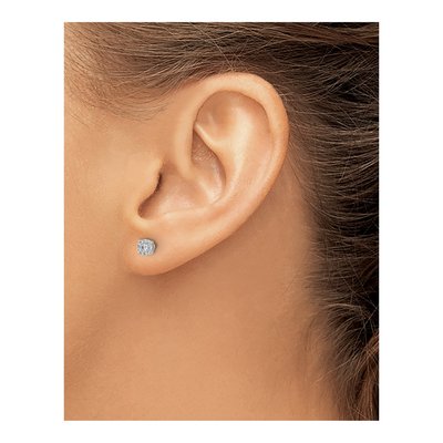 10K White Gold 1/6 ct tw Diamond Cluster Halo Stud Earrings – view 3