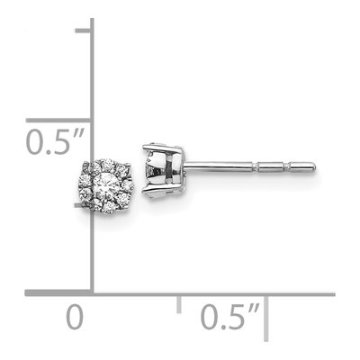 10K White Gold 1/6 ct tw Diamond Cluster Halo Stud Earrings – view 4