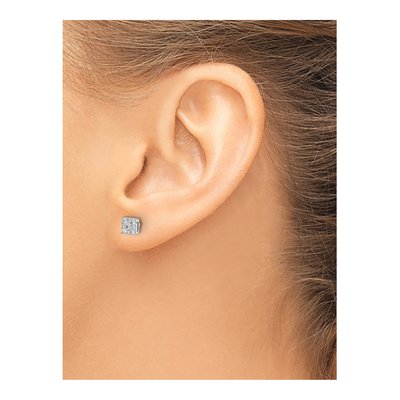 10K White Gold 1/4 ct tw Diamond Cluster Halo Stud Earrings – view 3
