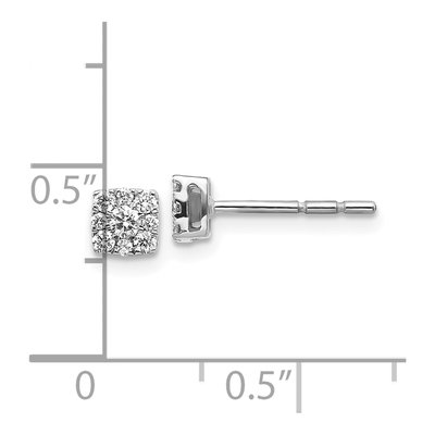 10K White Gold 1/4 ct tw Diamond Cluster Halo Stud Earrings – view 4